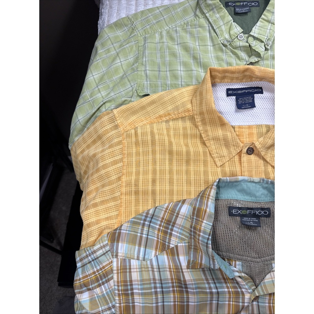ExOfficio Men's Bundle 3 Pack of Large Vented Hiking Mesh Outdoor S/S Shirts GUC - Picture 8 of 16